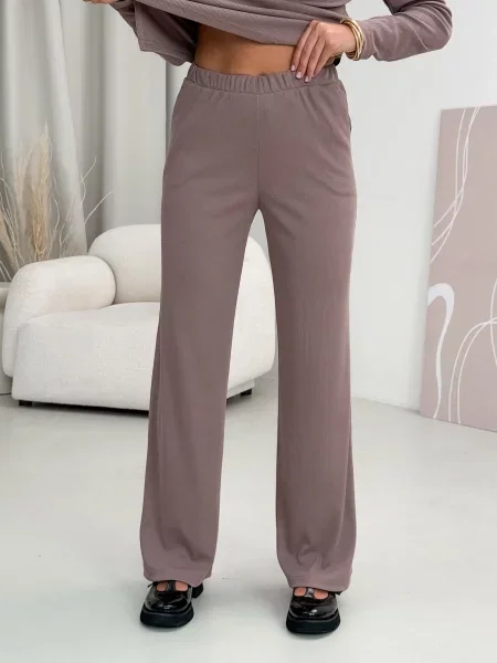 Штани палаццо Merlini бавовна/поліестер бежевий