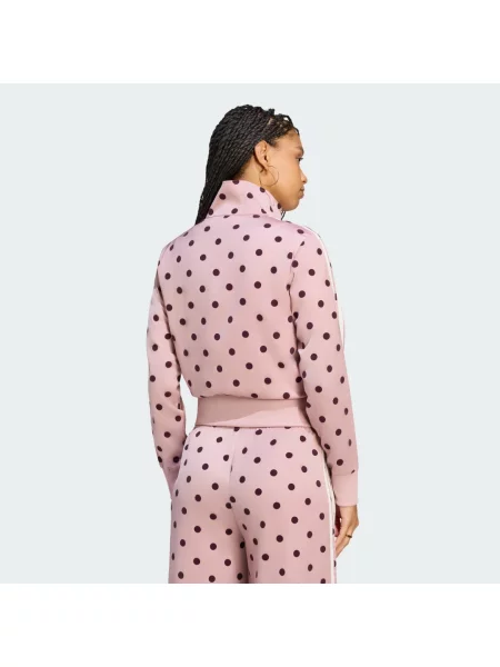 Saténový puntíkatý sportovní top Adidas