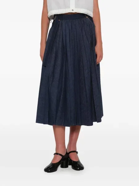 Fustă din denim Sacai albastru