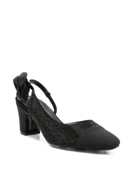 Pantofi cu toc Twenty Fourhaitch cu model floral slingback negru