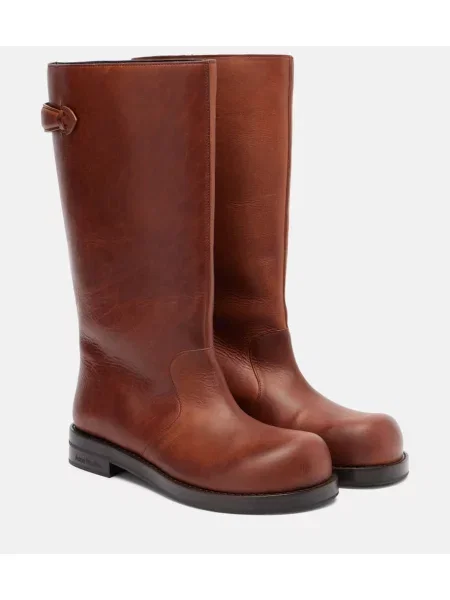 Botine Acne Studios din piele maro