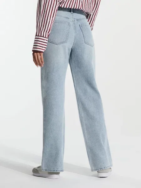 Джинси wide leg синій