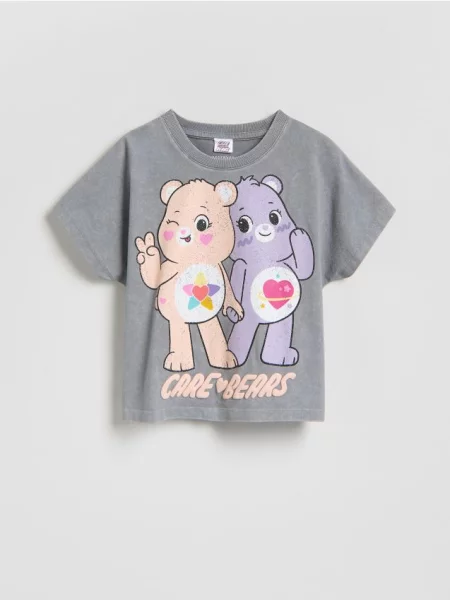 Reserved Футболка з принтом Care Bears темно-сірий сіра