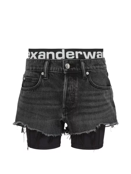 Pantaloni scurți Alexander Wang cu autograf negru