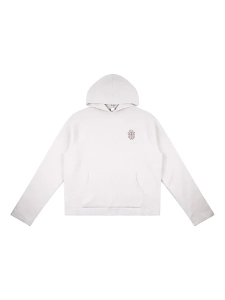 Hanorac cu glugă Chrome Hearts cu motiv cu inimi alb