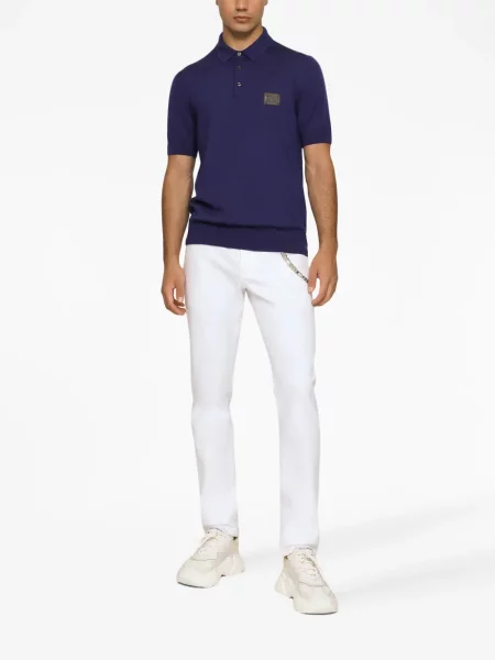 Vilnonė polo marškinėliai Dolce & Gabbana mėlyna