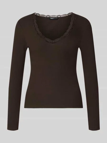 Bluzka z długim rękawem w kroju slim fit z mieszanki bawełny model SARA SHARAI' Only