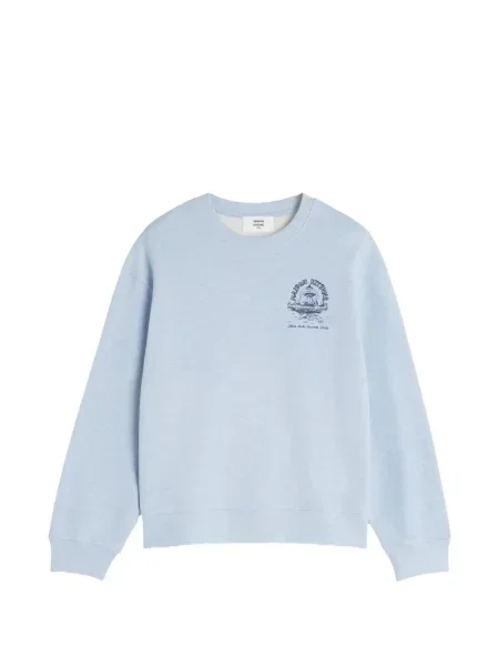 Mikina Maison Kitsuné s potiskem modrá