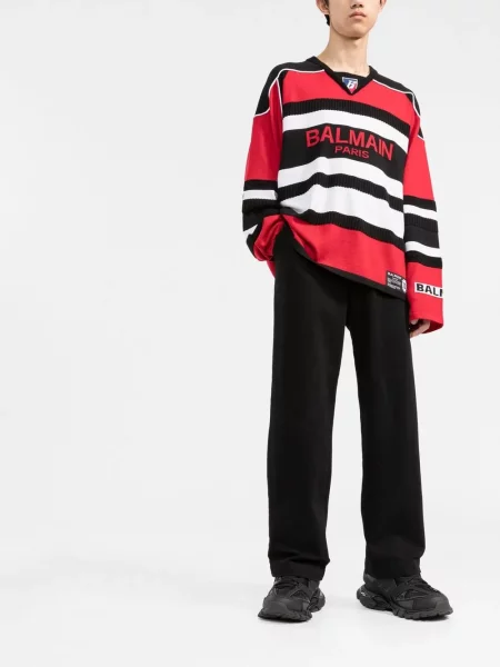 Raštuotas megztinis Balmain juoda