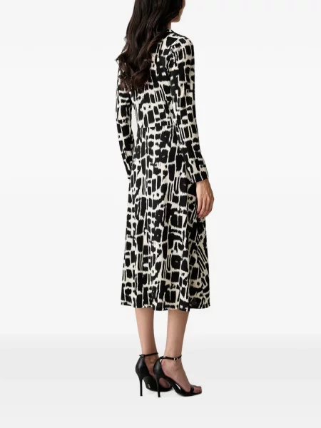 Rochie midi Morgan cu imagine cu imprimeu abstract negru