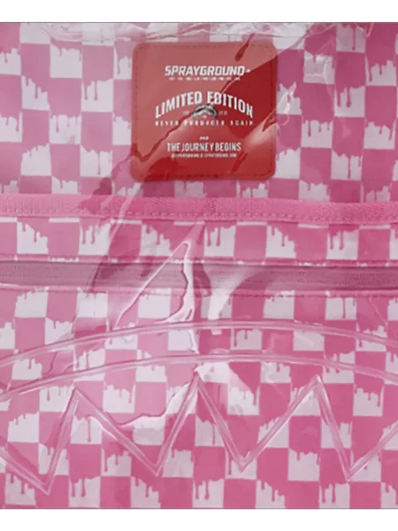 Rucsac Sprayground în carouri cu imagine roz