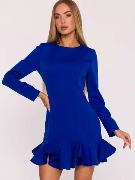 Rochie mini Made Of Emotion cu volane albastru