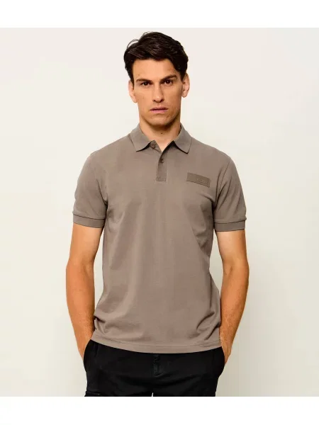 Tricou polo Boss Green bej
