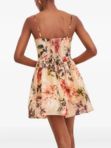Rochie mini Cara Cara cu volane de costum alb