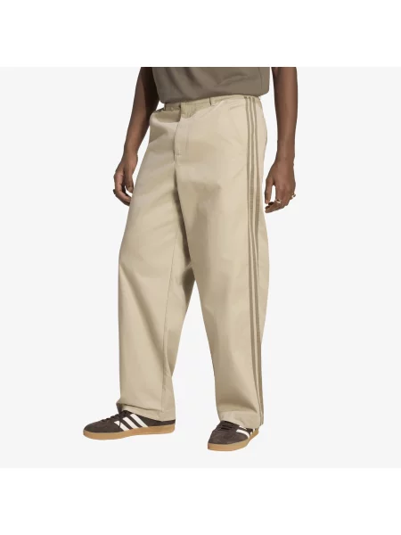 Pantaloni adidas 3 Stripes Pleated Trousers Khaki Three 33