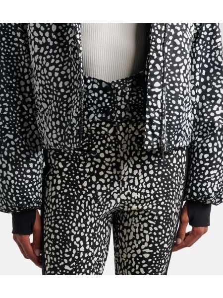 Geacă cu puf Perfect Moment cu imagine cu model leopard negru