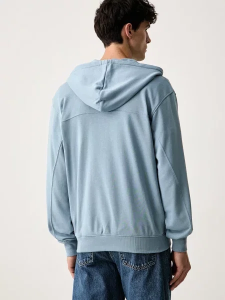 Under Armour bluza z kapturem z bawełną Rival niebieska