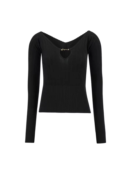 Top Jacquemus z dekoltem w serek czarny