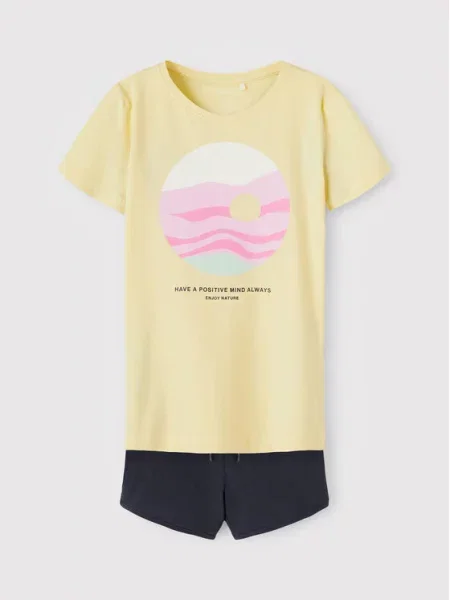 NAME IT Σετ T-Shirt και σορτς κίτρινο