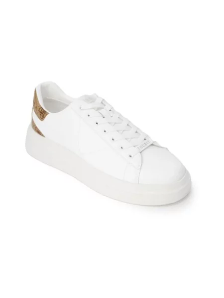 Sneakersy ze skórzanymi naszywkami model ‘ELBA’ Guess białe