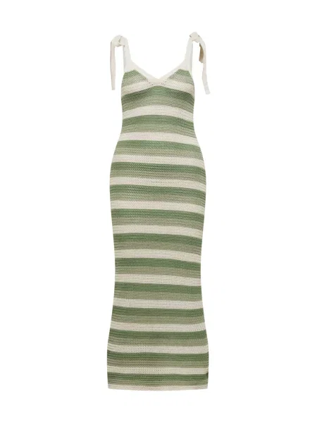 A LOT LESS Rochie tricotat Jasmina verde verde deschis alb