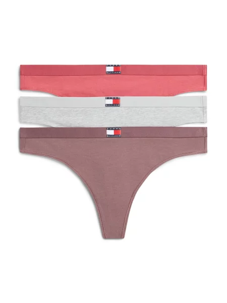 Tommy Hilfiger Underwear Tanga Heritage čokoládová / melír / malinová šedý