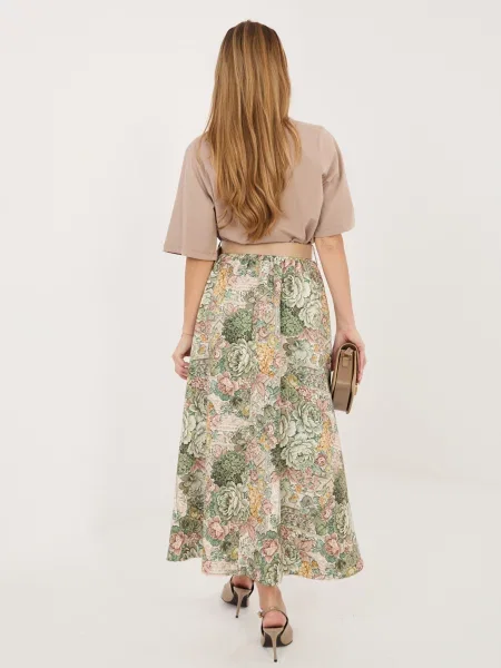 Fustă midi Italy Moda verde