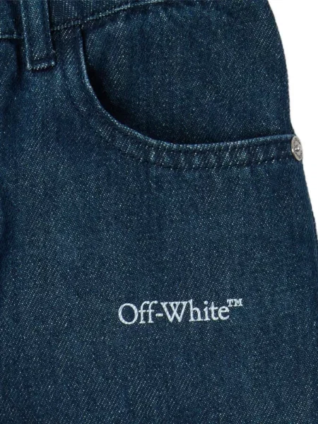 Jeansy straight leg dziecięce Off-white białe