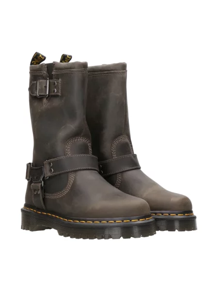 Botki Dr. Martens skórzane brązowe