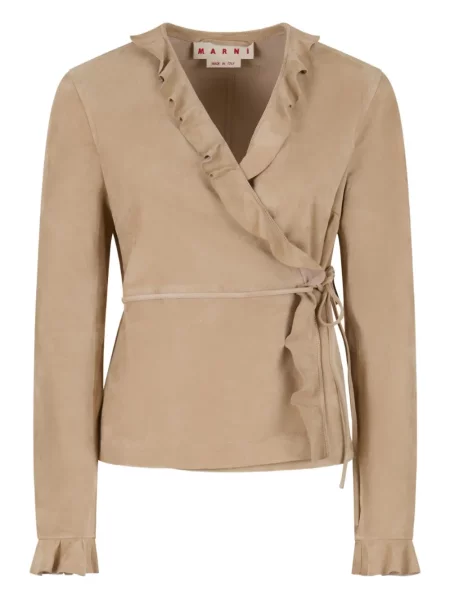 Kurtka Marni z falbankami kopertowa