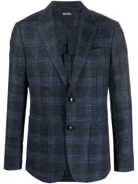Sacou Zegna în carouri albastru
