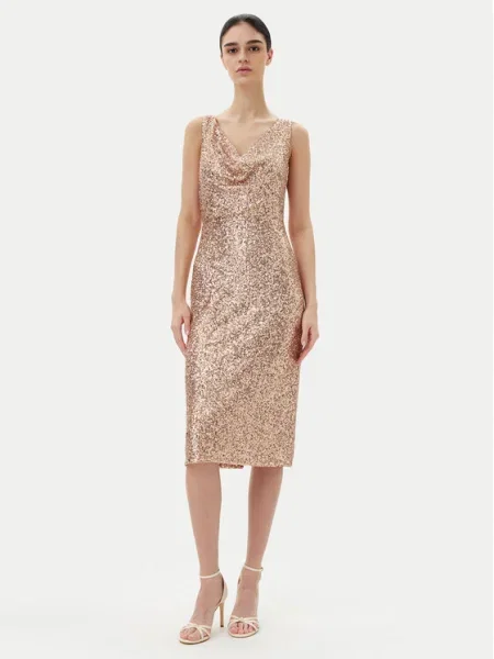 Rinascimento Коктейлна рокля златист