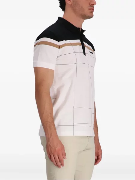 Scurt tricou polo Boss alb