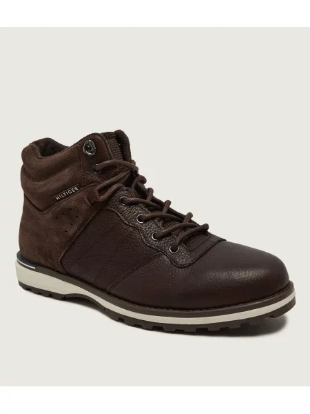 Tommy Hilfiger De piele ghete de trekking Corporate | piele întoarsă maro