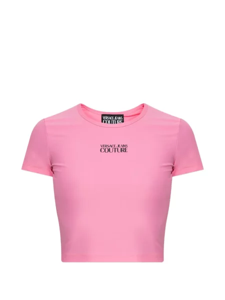 Tricou Versace Jeans Couture cu autograf roz