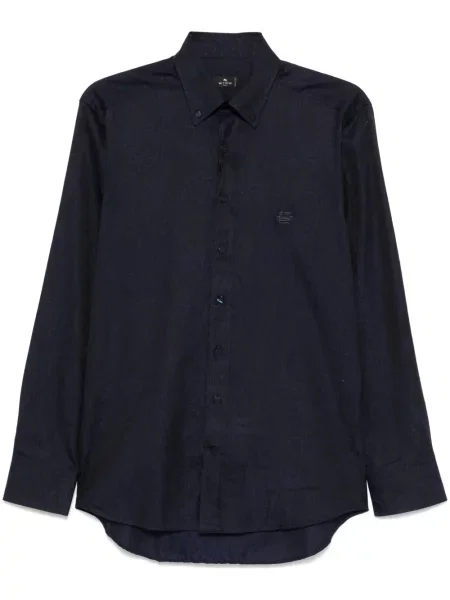 Жакардова риза Etro с пейсли десен синьо