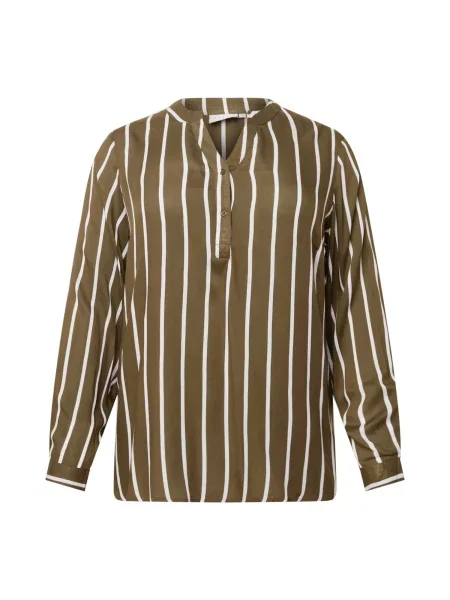 KAFFE CURVE Halenka Sida khaki bílá