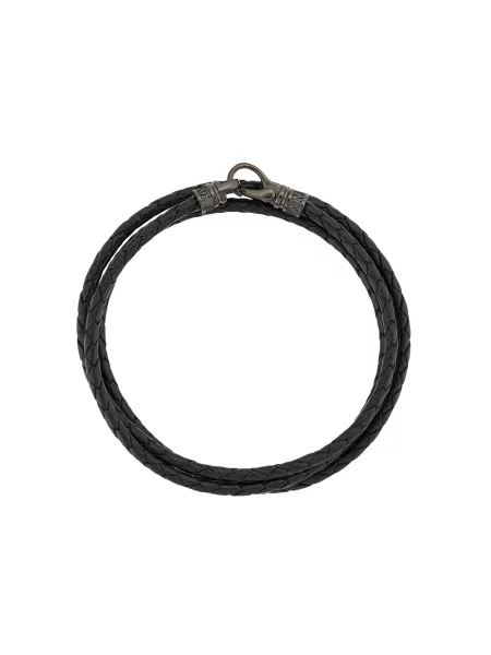 Brăţară Nialaya Jewelry din piele negru