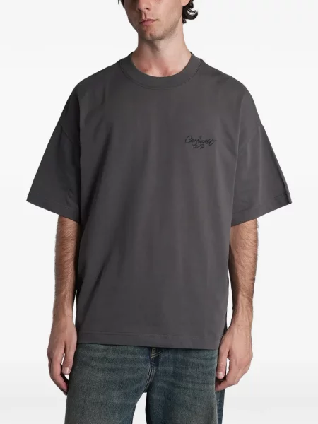 Tricou Carhartt Wip cu broderie gri