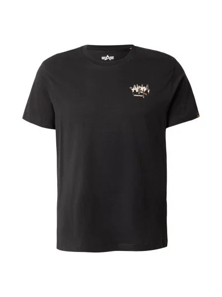 ALPHA INDUSTRIES Tricou bej / bleumarin / maro / verde pin negru