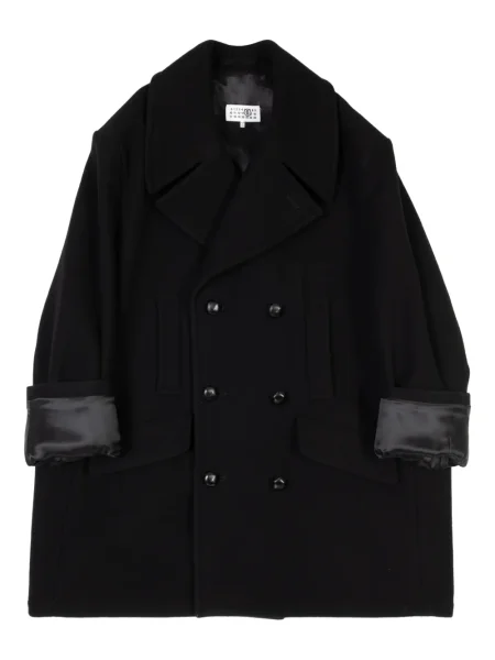 Palton Mm6 Maison Margiela de lână negru