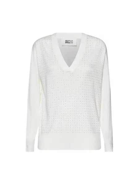 Dzianinowy sweter Silvian Heach biały