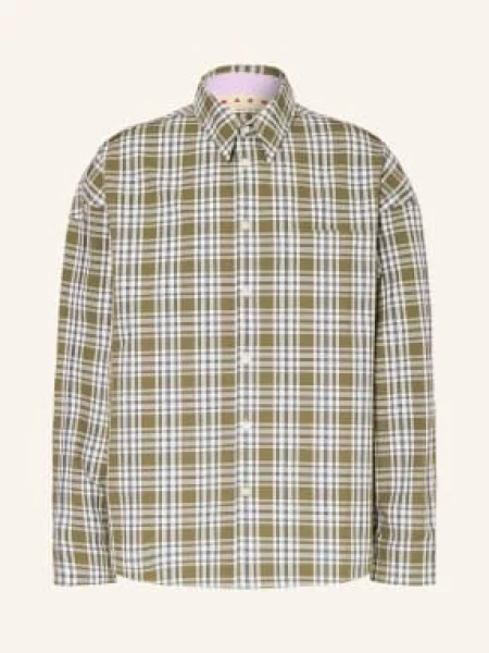 Marni Košile Comfort Fit olivová / modrá bílá