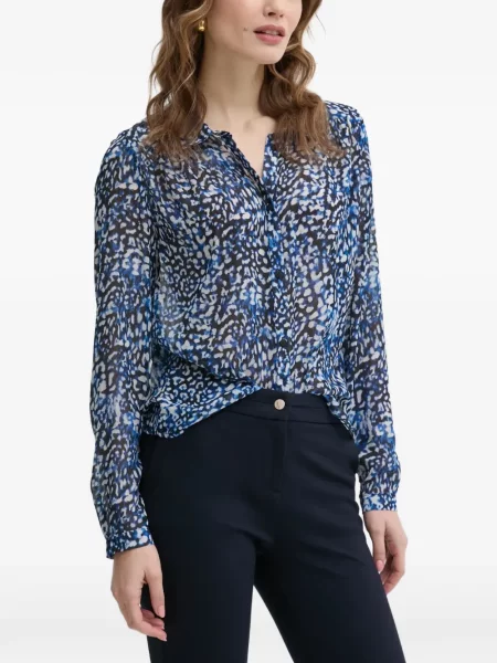 Lung cămașă Morgan cu imagine cu model leopard albastru