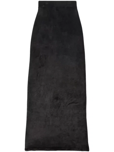 Fustă Balenciaga cu talie înaltă de catifea negru