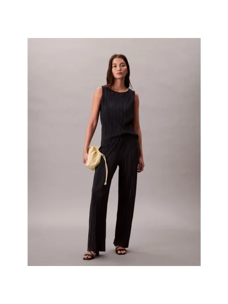 Bluzka Calvin Klein plisowana niebieska