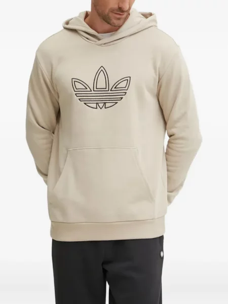 Hanorac cu glugă Adidas cu broderie verde
