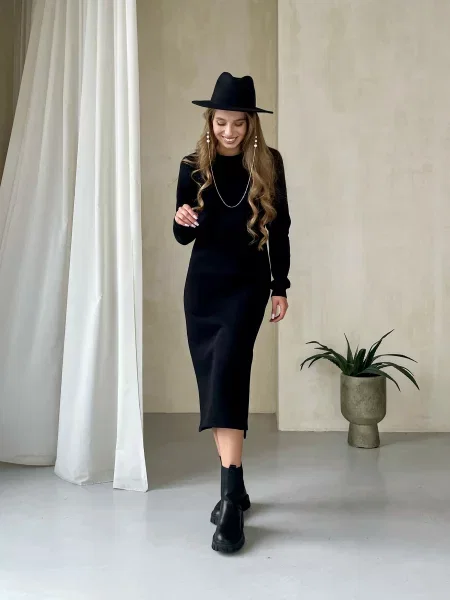 Silvio Merlini Сукня міді чорний