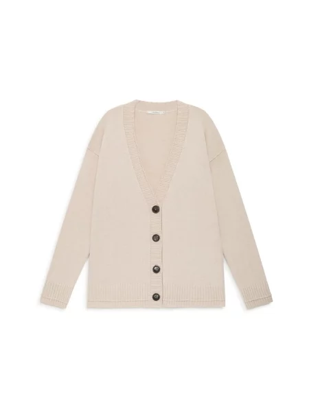 Kardigan Maliparmi z kaszmiru beżowy
