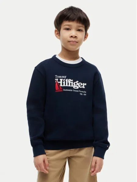 Tommy Hilfiger Μπλούζα Embroidery Graphic Σκούρο μπλε